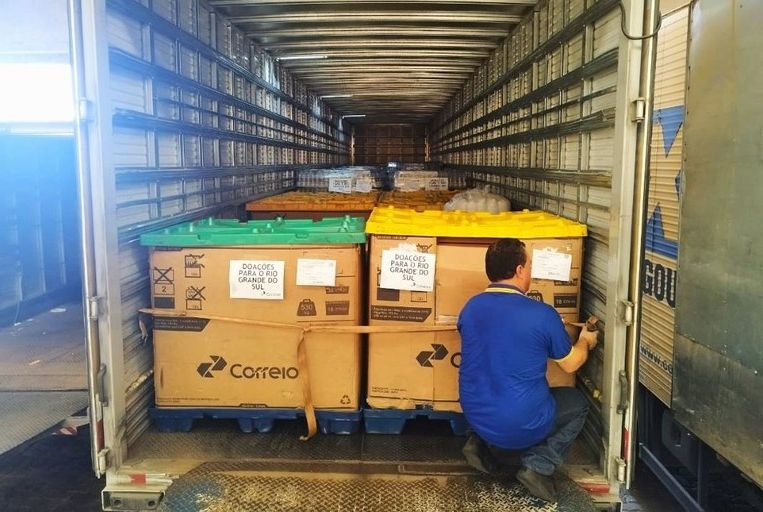 Correios em Sergipe arrecada mais de 60 toneladas de itens para o RS