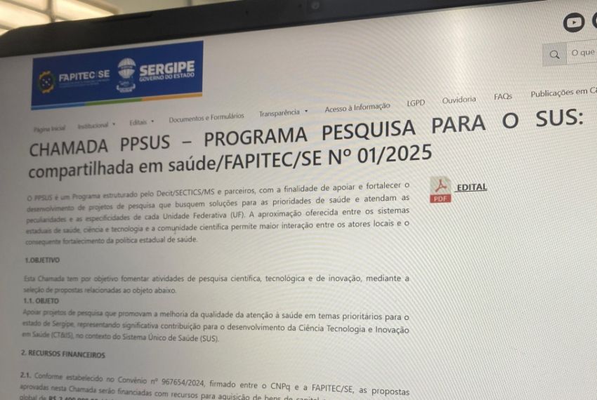 Fapitec/SE lança programa de pesquisa para o SUS em Sergipe