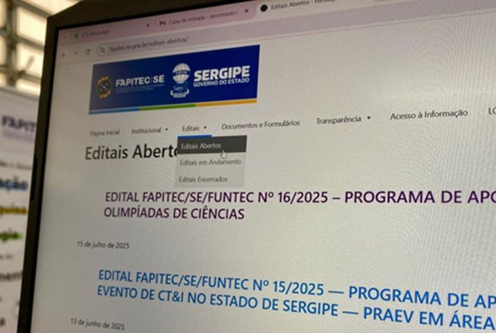 Fapitec/SE lança edital para suporte nas Olimpíadas de Ciências