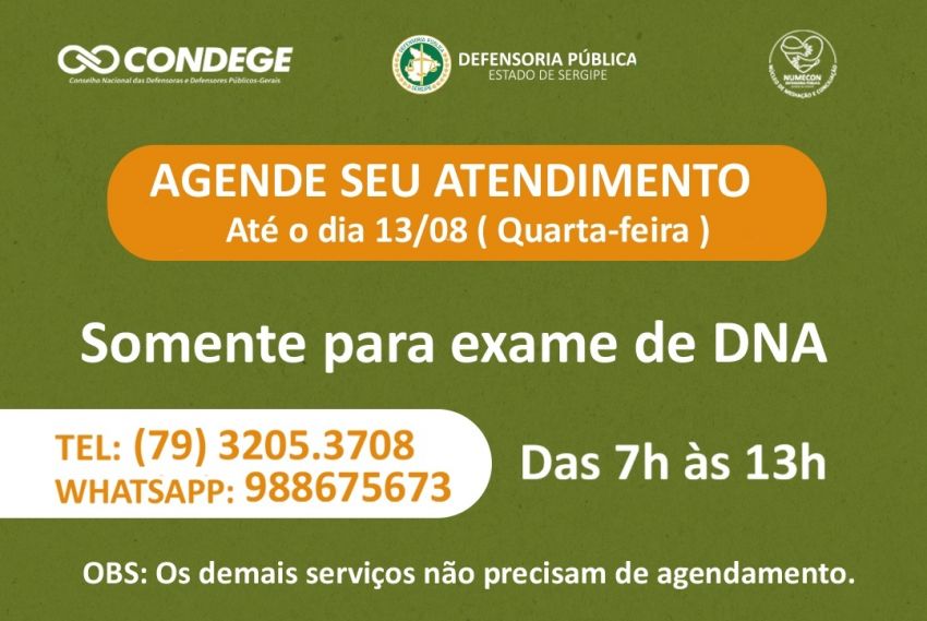Defensoria Pública realiza dia 16 de agosto o mutirão “Meu Pai Tem Nome”