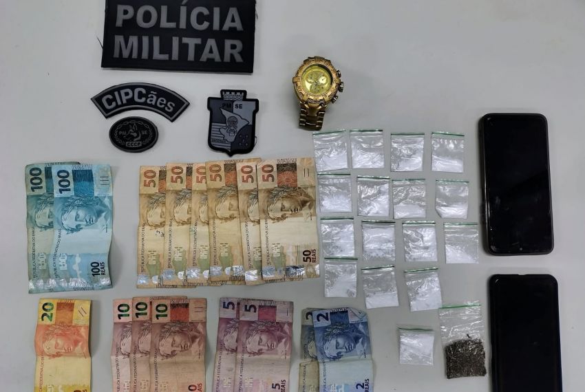 PM prende suspeito por tráfico de drogas em Laranjeiras