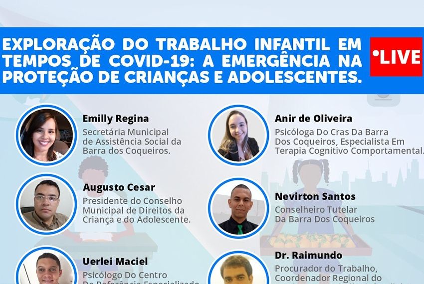 Prefeitura de Barra promove live sobre Exploração do Trabalho Infantil em tempos de COVID-19