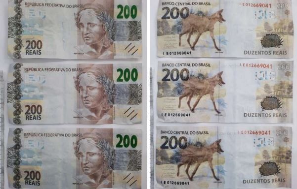 Laudo da Criminalística atesta que grupo estava com sete notas falsas de R$ 200