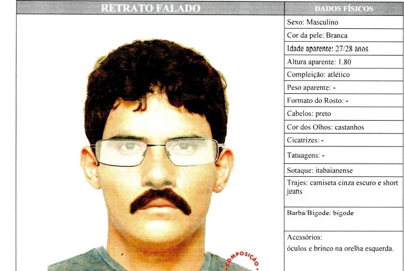 Polícia divulga retrato falado de suspeito de suspeito de estupro