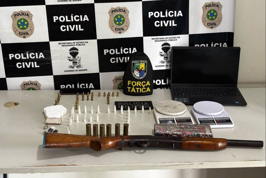 Ação conjunta apreende armas e drogas na Zona Rural de Areia Branca