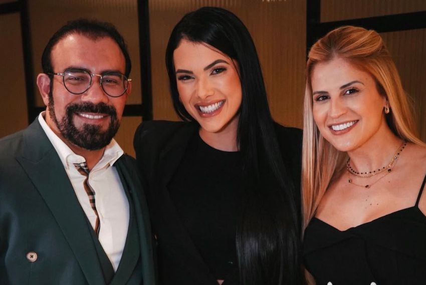 Ricardo Araújo  e Geovana Costa recebem famosa influenciadora